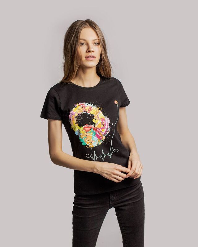 Футболка женская Feel The Beat, черная арт.70197.30