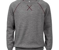 Джемпер Stitch с контрастной отделкой, серый с бордовым арт.12122.11