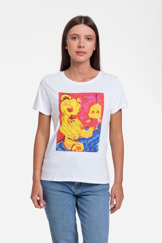 Футболка женская I Don't See You, белая арт.70628.60