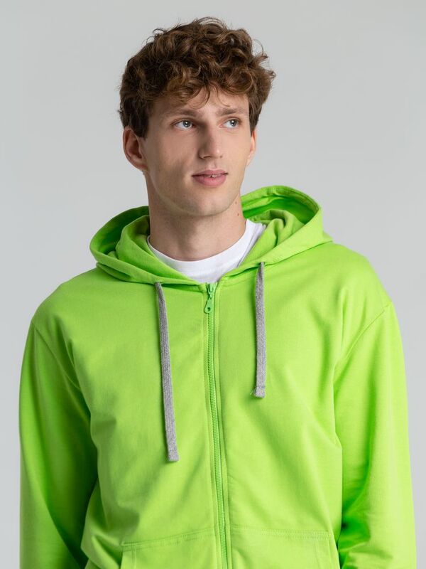 Толстовка на молнии с капюшоном Unit Siverga, зеленое яблоко арт.6895.94