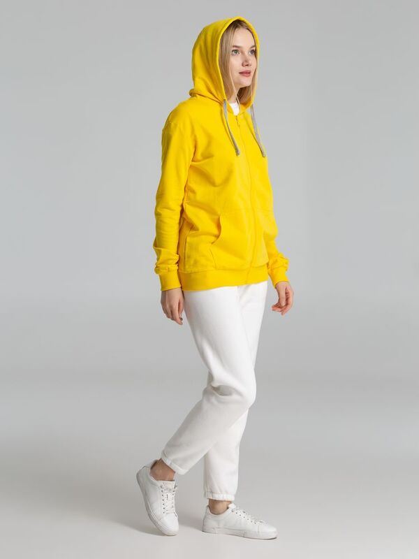 Толстовка на молнии с капюшоном Unit Siverga, желтая арт.6895.80