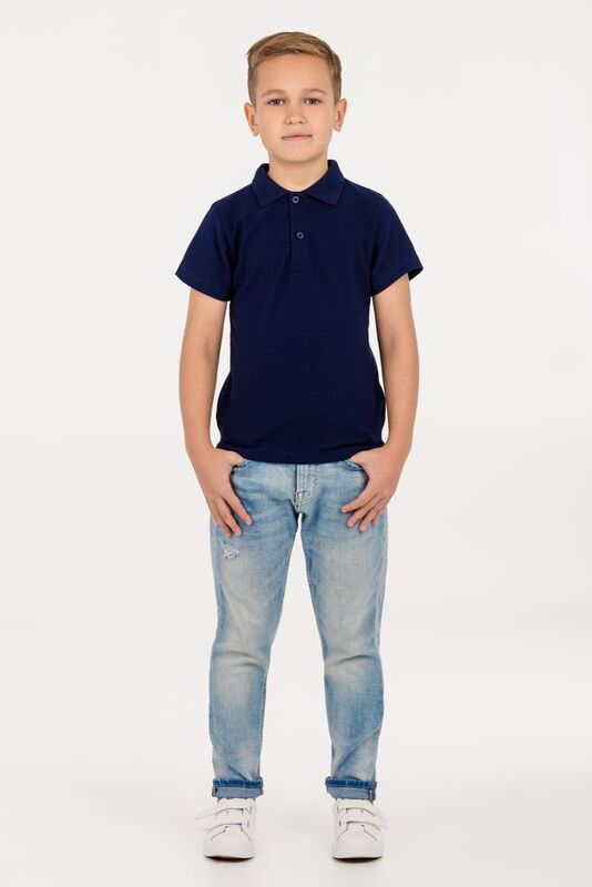 Рубашка поло детская Virma Kids, темно-синяя арт.11575.40