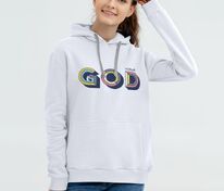 Толстовка с капюшоном &laquo;Новый GOD&raquo;, белая арт.71908.60