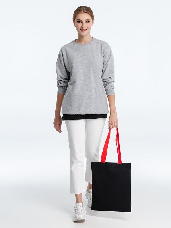 Холщовая сумка BrighTone, черная с красными ручками арт.10766.35