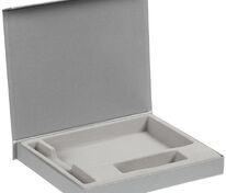 Коробка Doc под блокнот, аккумулятор и ручку, серебристая арт.12053.10