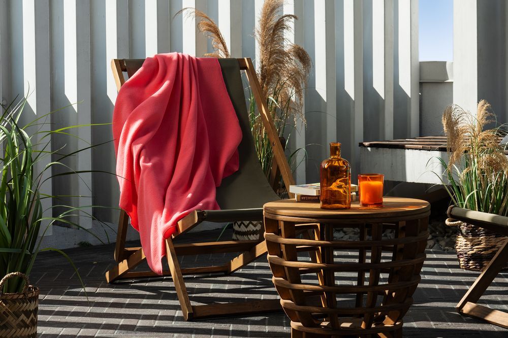 Флисовый плед Warm&Peace, розовый (коралловый) арт.7669.21