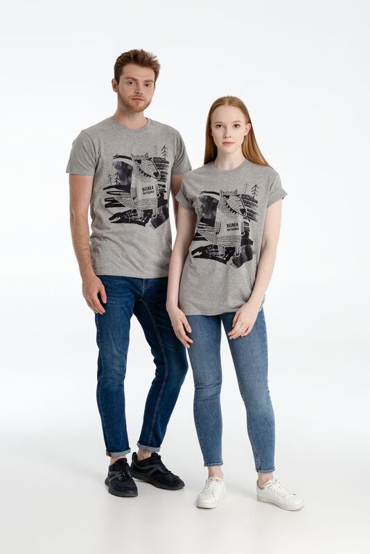 Футболка &laquo;Волка футболка&raquo;, серый меланж арт.71943.11