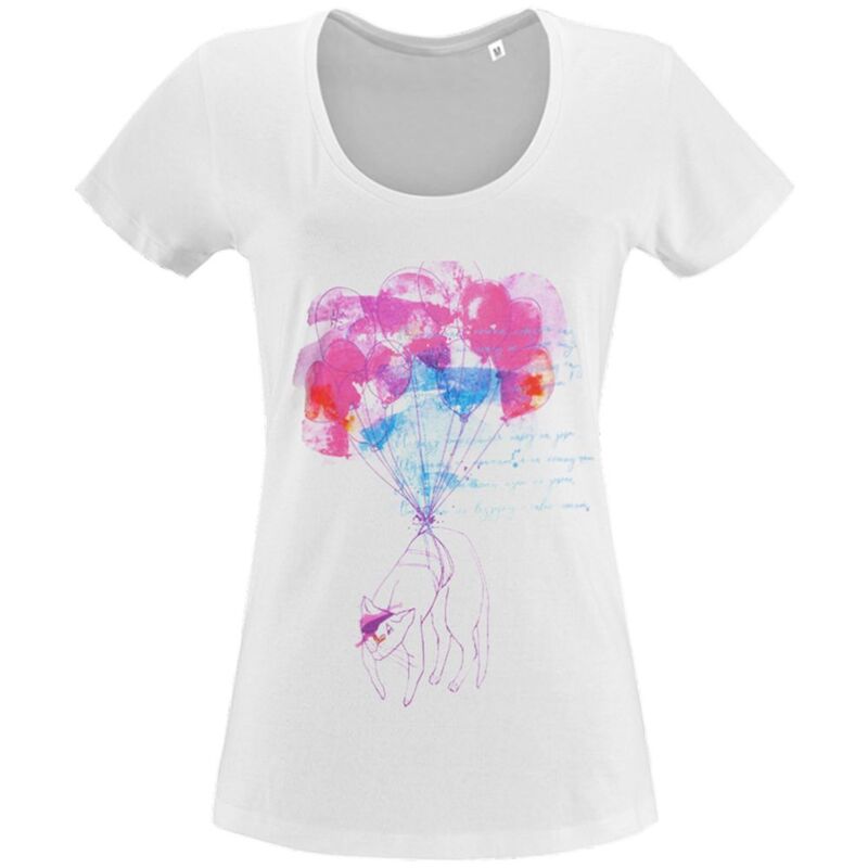 Футболка женская &laquo;Удивительная кошка&raquo;, белая арт.70775.60