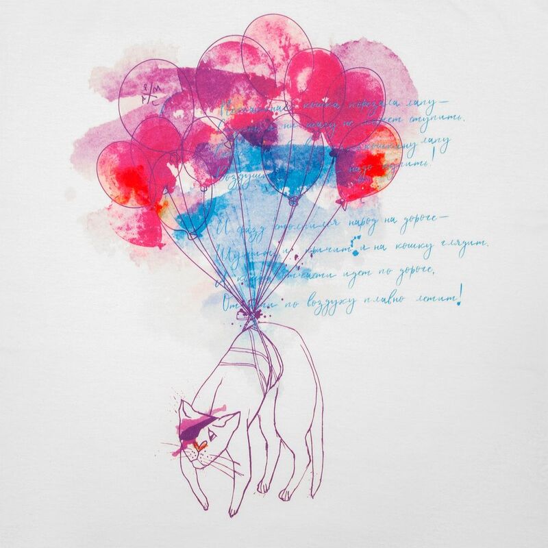 Футболка женская &laquo;Удивительная кошка&raquo;, белая арт.70775.60