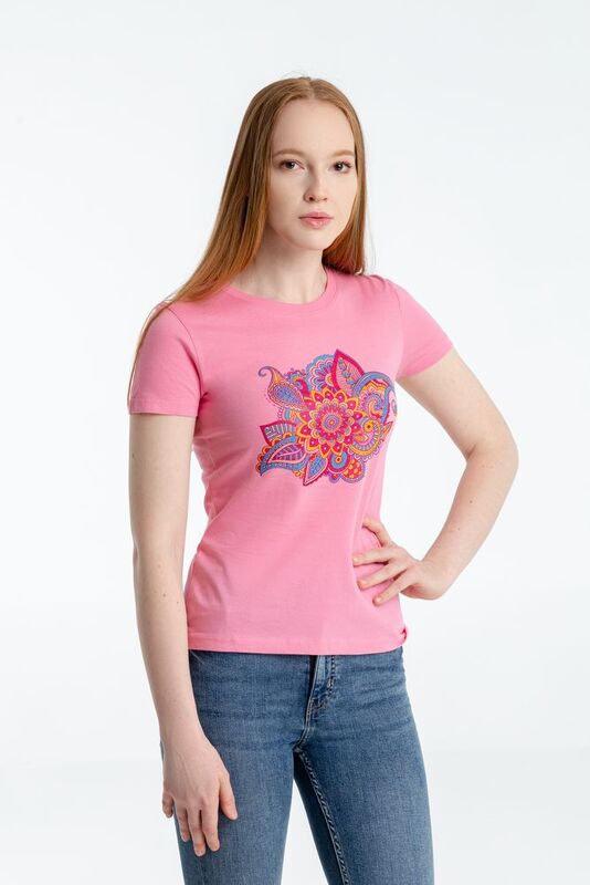 Футболка женская &laquo;Узор&raquo;, розовая арт.70520.56