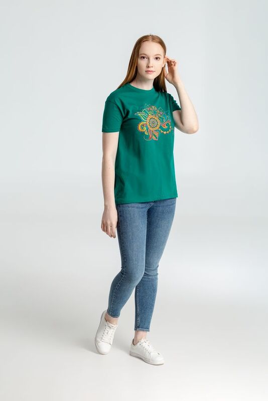 Футболка &laquo;Узор&raquo;, зеленая арт.70521.91