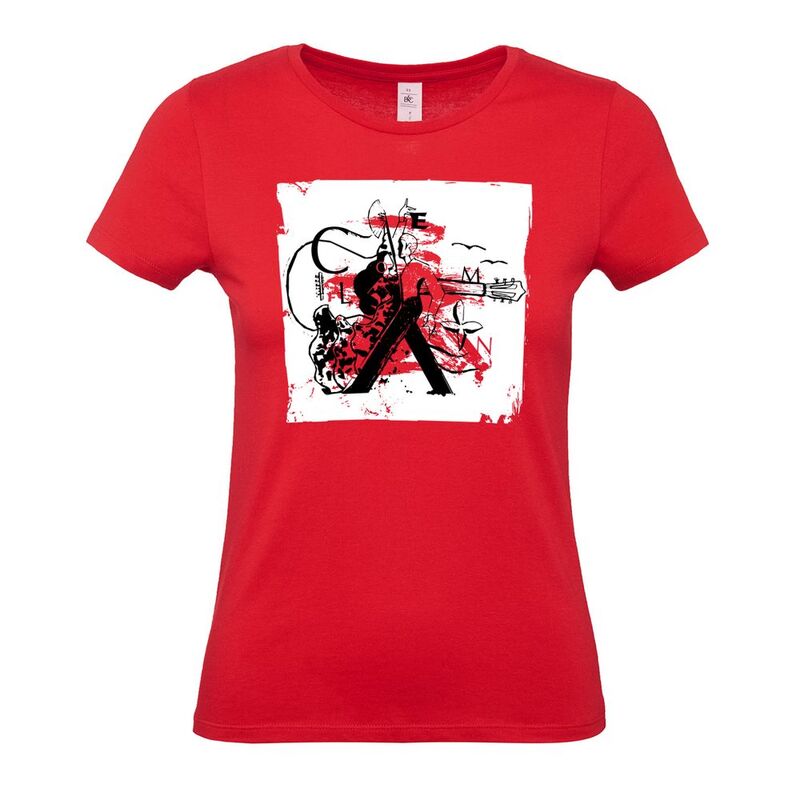 Футболка женская Carmen and Carwoman, красная арт.70410.50