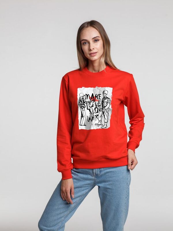 Толстовка Make Love, красная арт.70425.50