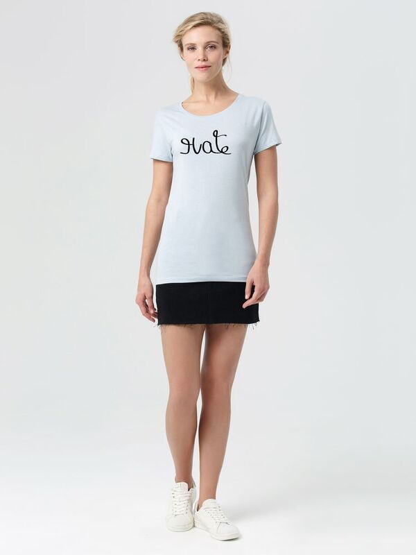 Футболка женская Hate-Love, голубая арт.70530.14