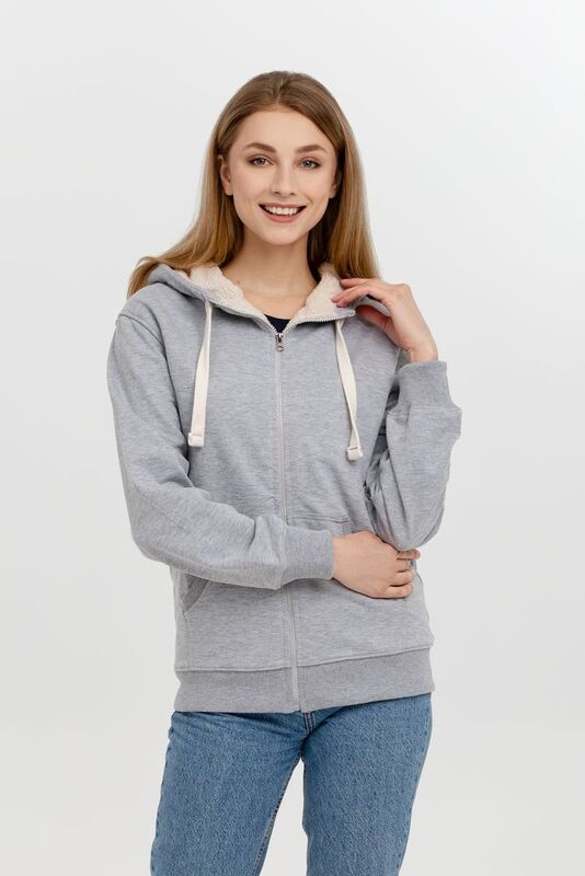 Толстовка на молнии Kulonga Sherpa, серый меланж арт.11464.10