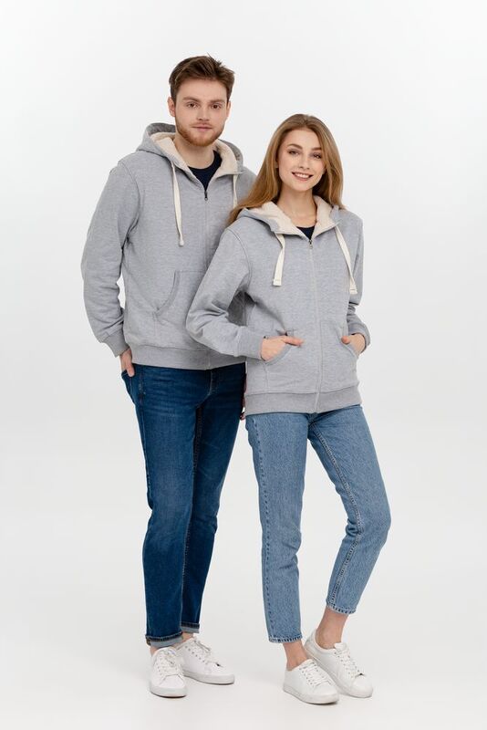 Толстовка на молнии Kulonga Sherpa, серый меланж арт.11464.10