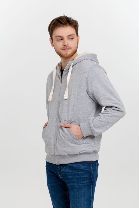 Толстовка на молнии Kulonga Sherpa, серый меланж арт.11464.10