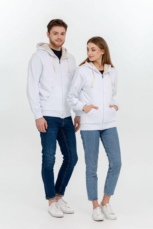 Толстовка на молнии Kulonga Sherpa, белая арт.11464.60