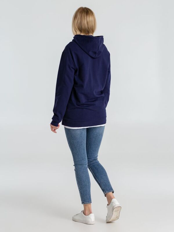 Толстовка с капюшоном унисекс Hoodie, темно-синяя арт.WU03W006