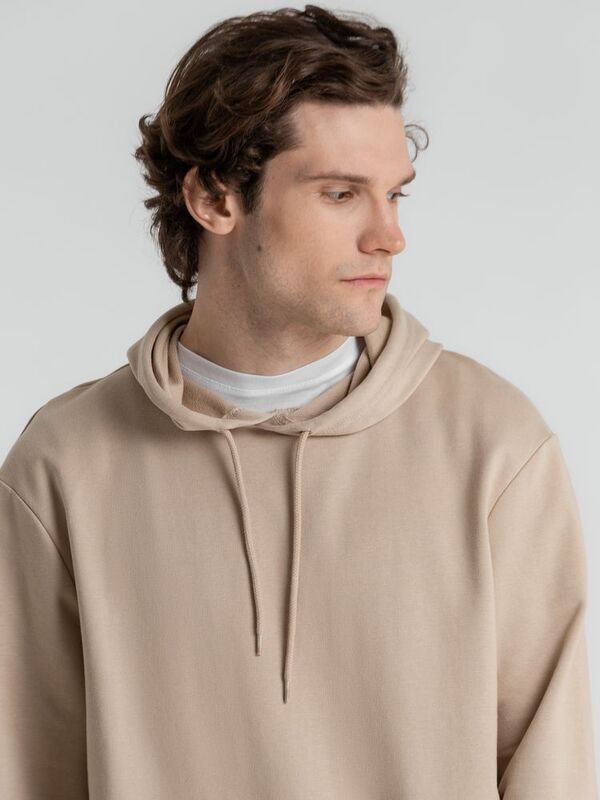 Толстовка с капюшоном унисекс Hoodie, бежевая арт.WU03W123