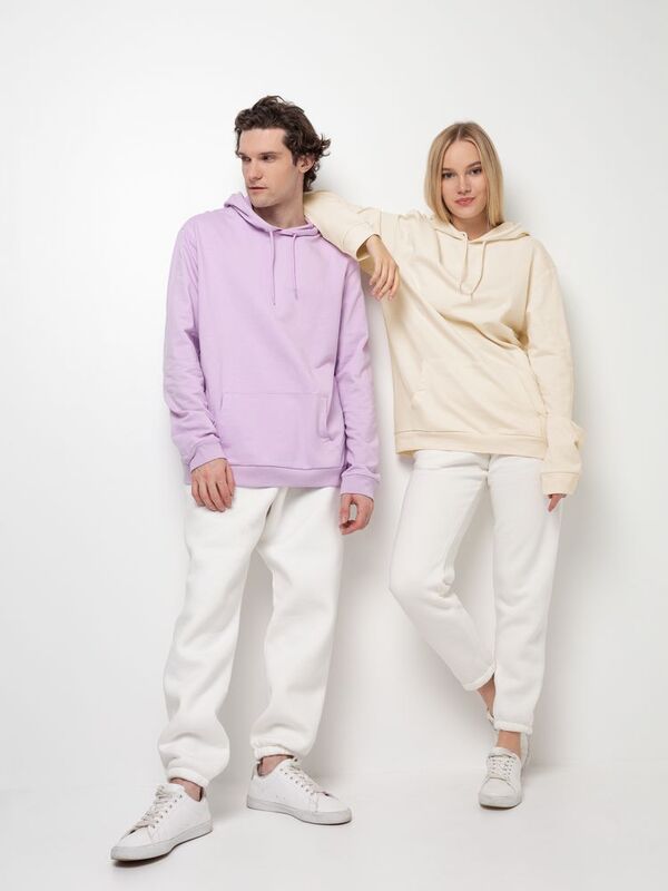 Толстовка с капюшоном унисекс Hoodie, светло-желтая арт.WU03W199