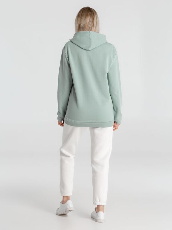 Толстовка с капюшоном унисекс Hoodie, серо-зеленая арт.WU03W502
