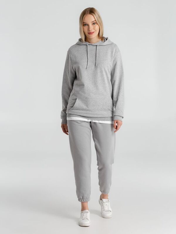 Толстовка с капюшоном унисекс Hoodie, серый меланж арт.WU03W610
