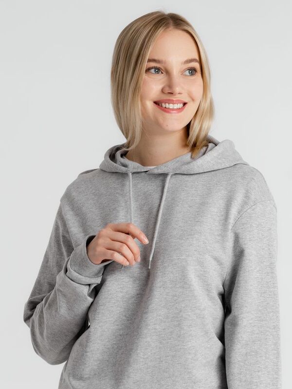 Толстовка с капюшоном унисекс Hoodie, серый меланж арт.WU03W610