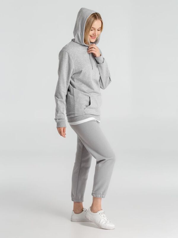Толстовка с капюшоном унисекс Hoodie, серый меланж арт.WU03W610
