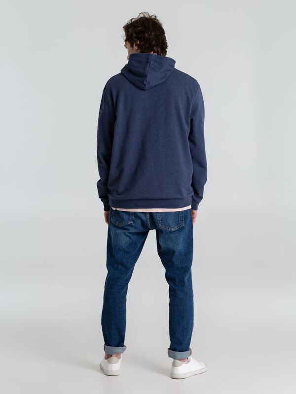 Толстовка с капюшоном унисекс Hoodie, синий меланж арт.WU03W611