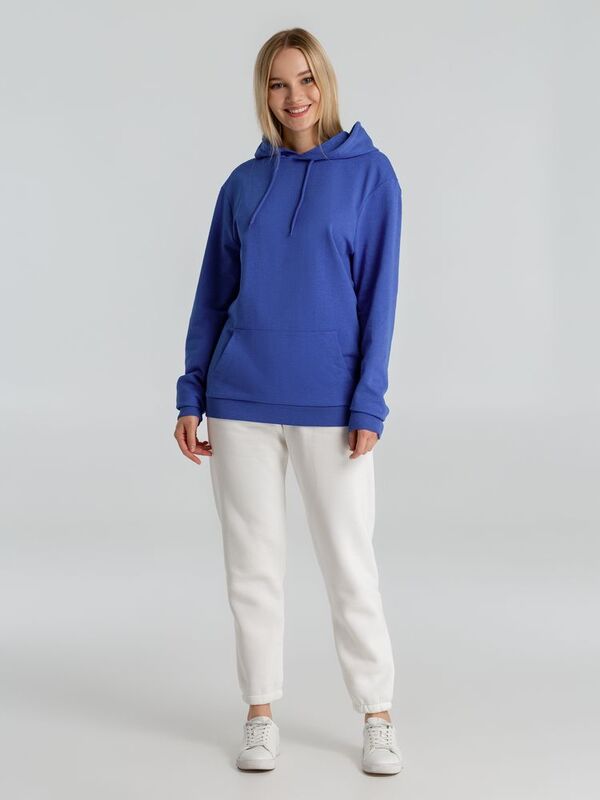 Толстовка с капюшоном унисекс Hoodie, ярко-синий меланж арт.WU03W612