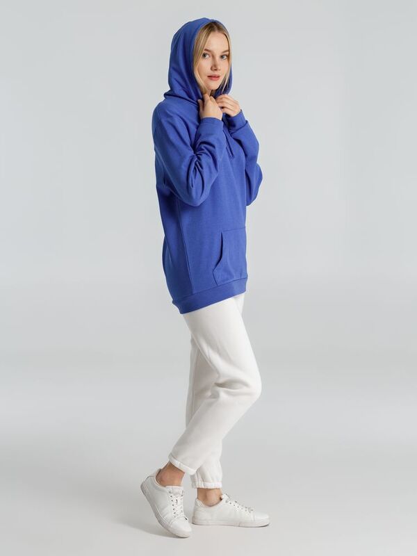 Толстовка с капюшоном унисекс Hoodie, ярко-синий меланж арт.WU03W612