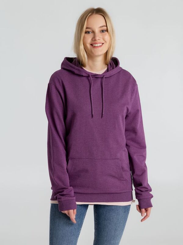 Толстовка с капюшоном унисекс Hoodie, фиолетовый меланж арт.WU03W616