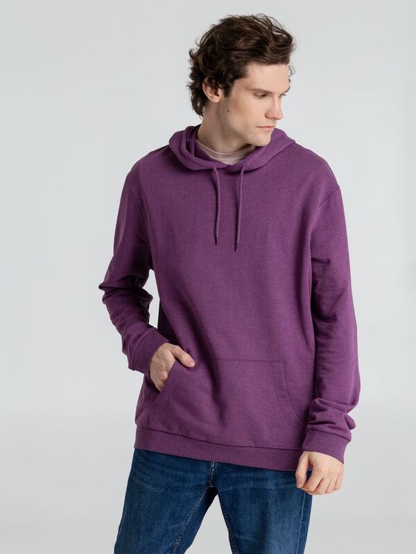 Толстовка с капюшоном унисекс Hoodie, фиолетовый меланж арт.WU03W616