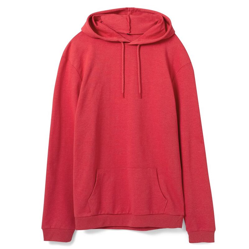 Толстовка с капюшоном унисекс Hoodie, красный меланж арт.WU03W617