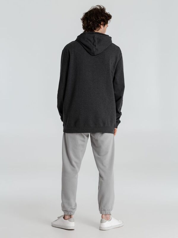 Толстовка с капюшоном унисекс Hoodie, серый меланж (антрацит) арт.WU03W625