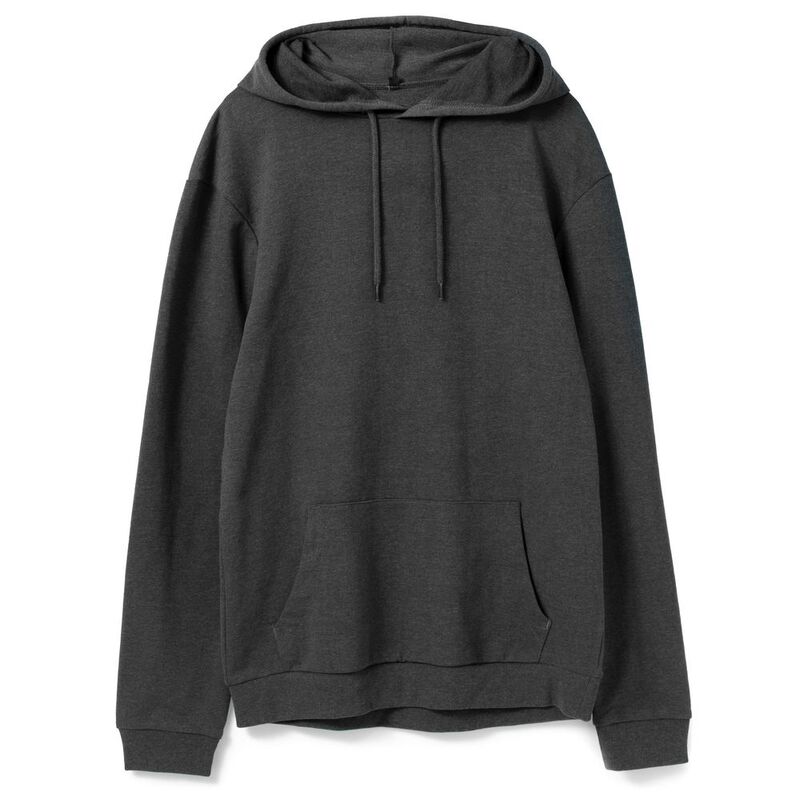 Толстовка с капюшоном унисекс Hoodie, серый меланж (антрацит) арт.WU03W625