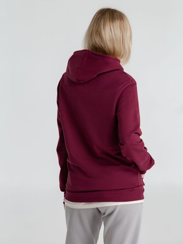Толстовка с капюшоном унисекс Hoodie, бордовая арт.WU03W881