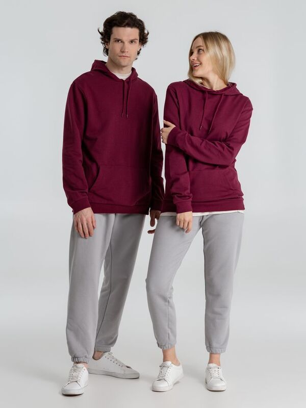 Толстовка с капюшоном унисекс Hoodie, бордовая арт.WU03W881