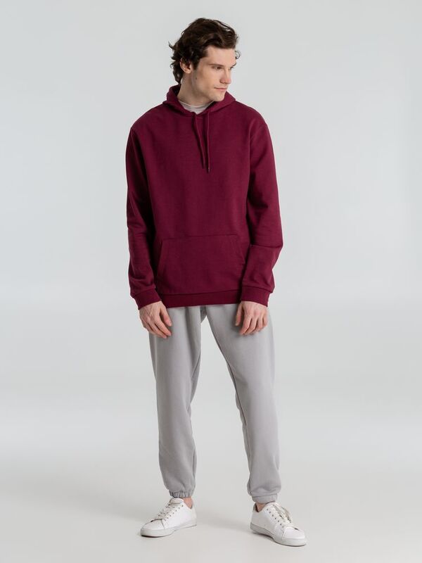 Толстовка с капюшоном унисекс Hoodie, бордовая арт.WU03W881
