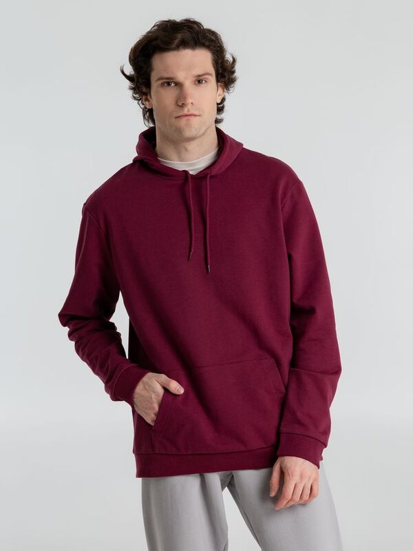 Толстовка с капюшоном унисекс Hoodie, бордовая арт.WU03W881