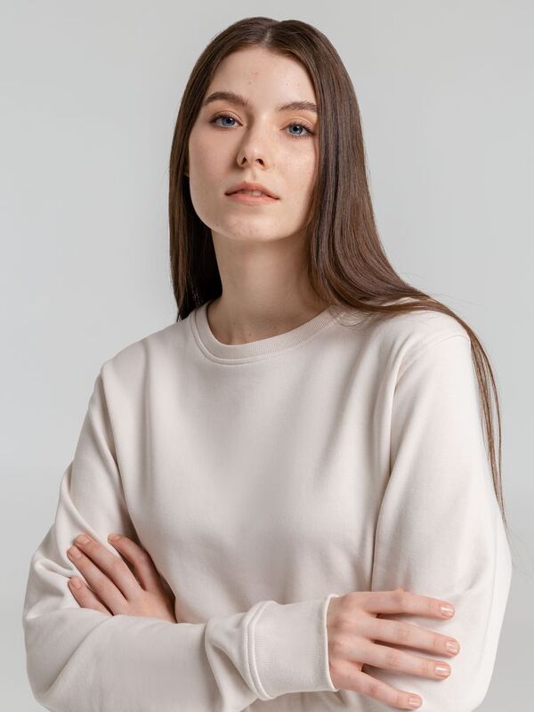 Свитшот унисекс BNC Inspire (Organic), молочно-белый арт.WU31B101