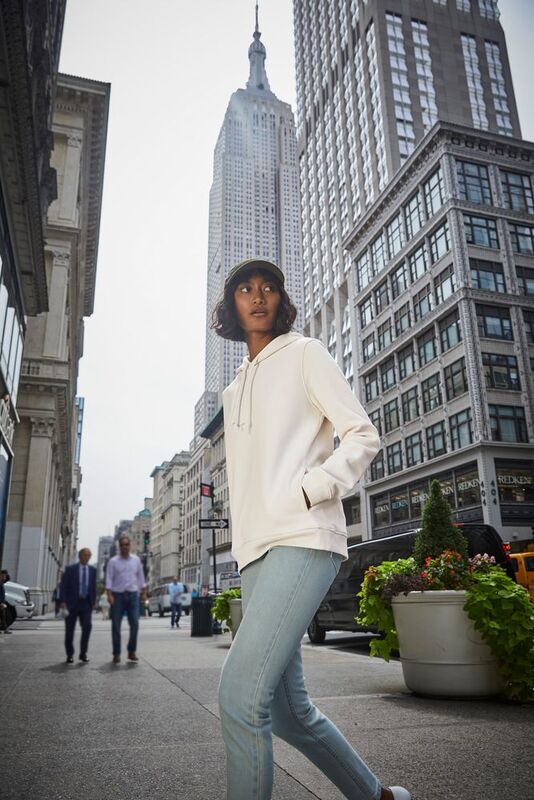 Толстовка с капюшоном женская BNC Inspire (Organic), серо-голубая арт.WW34B457