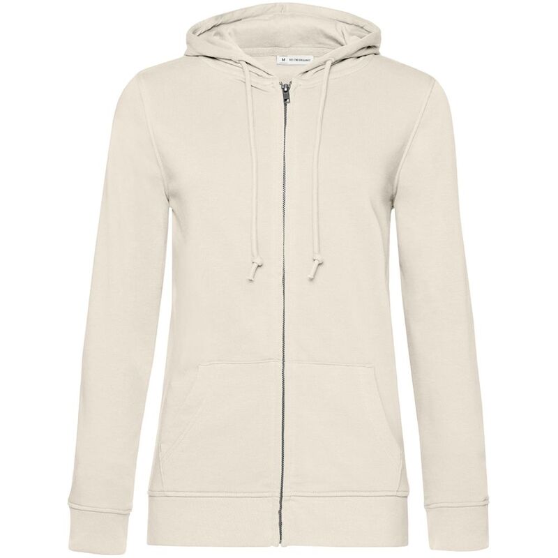Толстовка на молнии с капюшоном женская BNC Inspire (Organic), молочно-белая арт.WW36B101