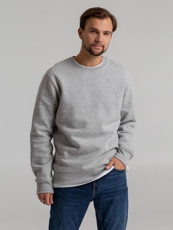 Свитшот унисекс King, серый меланж арт.WU01K610