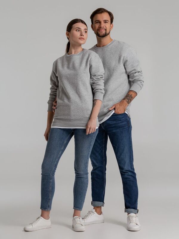 Свитшот унисекс King, серый меланж арт.WU01K610