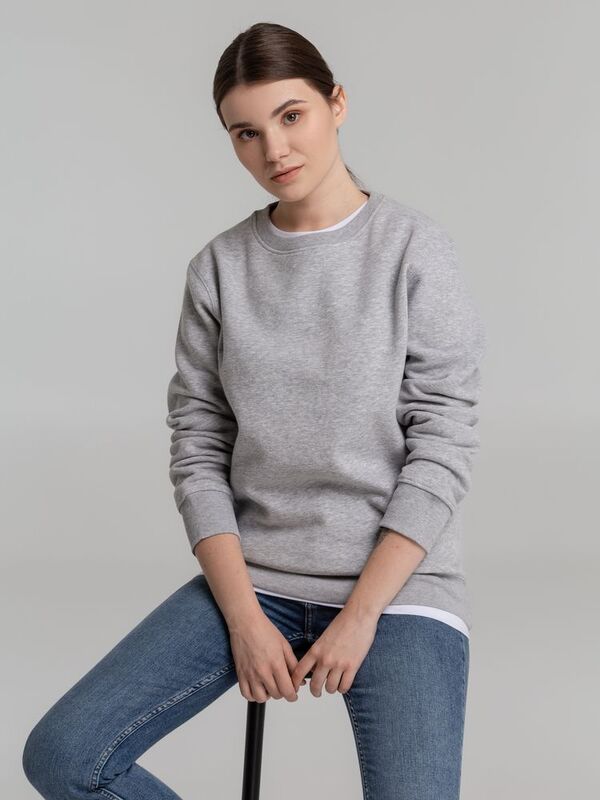 Свитшот унисекс King, серый меланж арт.WU01K610