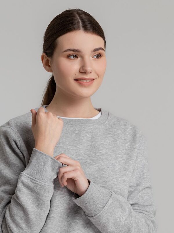 Свитшот унисекс King, серый меланж арт.WU01K610