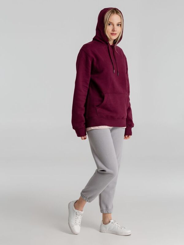 Толстовка с капюшоном унисекс King, бордовая арт.WU02K369