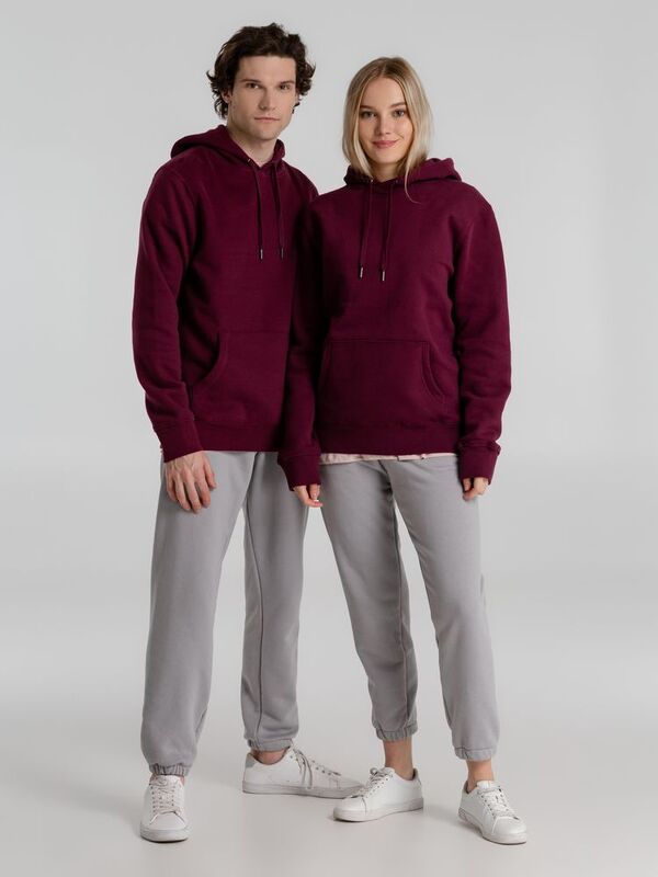 Толстовка с капюшоном унисекс King, бордовая арт.WU02K369